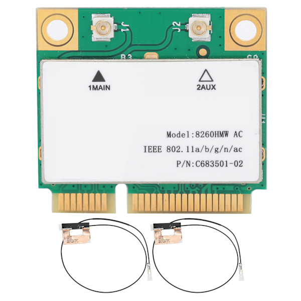 Trådløst Netværkskort 2.4G/5G Gigabit Dual Band 8260HMW 802.11AC Mini PCIE BT4.2 2 Antenne