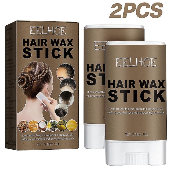 1/2 st Vaxstick för hår, Hair Stick Styling Wax Stick, Hair Wax Stick för att jämna ut håret, Styling vaxer för Fly Away & Edge Frizz Hair 2pcs