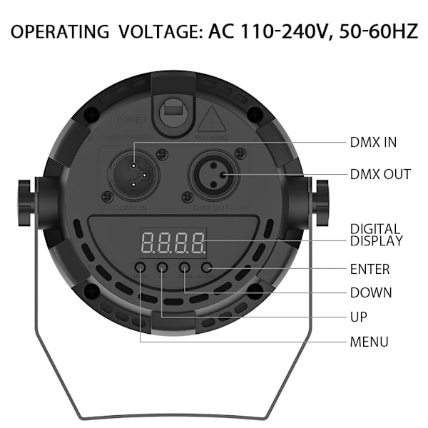 LED Par-valo, EBTOOLS 12 LED-lavavalo RGBW-värillä, DMX, Strobe ja ääniaktiivinen tila