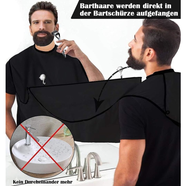 Skägghaklapp för skäggdesign Samlarduk för hår Skäggklipp Rakpresent för män White