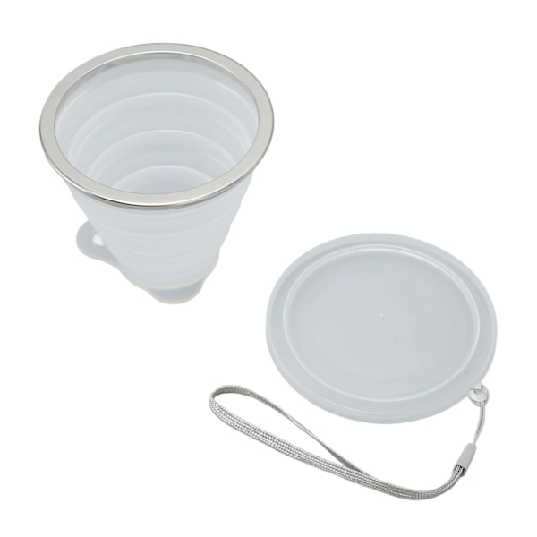 Hopfällbar Vattenkopp 270ml Livsmedelsgodkänd Silikon Transparent Flexibel Vikbar Campingkopp för Resor Kontor Utomhus