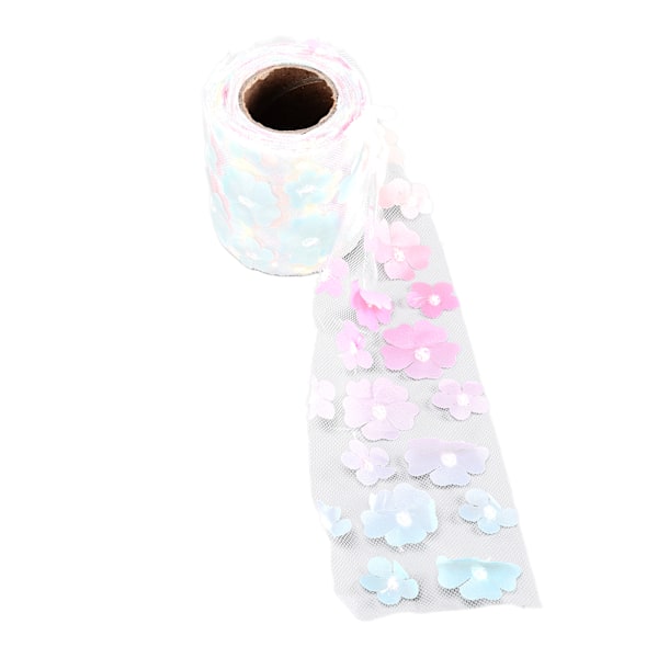 Blommor Tyllrullar 8cm 10yd Utsökt Ljus Vacker DIY Flexibel Bred Användning Tyllrulle Spole Tyg Gradient Rosa Gul