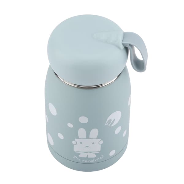 Stainless Steel Cute Rabbit Pattern Vacuum Cup Mug Thermos Cup Water Bottle (Blue)