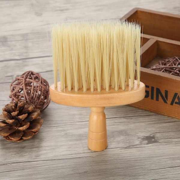 Nacke Ansikte Duster Borste Salong Hårrengöring Trä Sweep Brush Hårklippning Frisörverktyg
