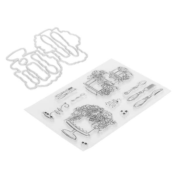 Transparent Stempel TPR Preget Scrapbook Servisemønster Dekorasjon med Knivform