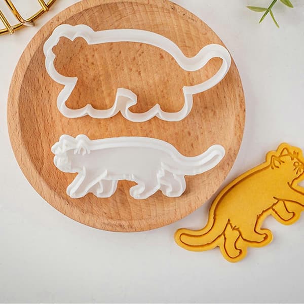 Søde katteformer kiksforme elegante katte mønster kiksestempel kiksform til sød dessertfremstilling Kitten A