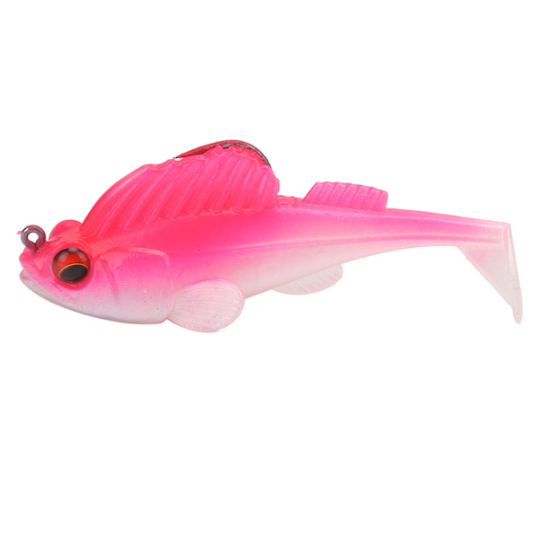 Deep Running Paddle Tail Blødt Fiskeagn 75mm/13g Anti-hængende bund Blødt falsk agn (pink sølv hale)