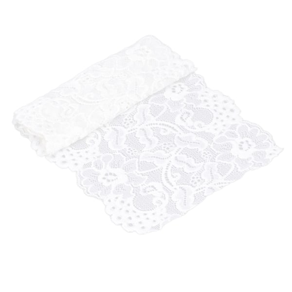 Spetsband 17cm Brett 10 Yards Bra Elasticitet Säker Användning Enkel Hantering Lägg Till Elegans Klädtillbehör Vit