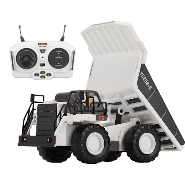 RC dumper 2,4Ghz simulerad signalstabilitet Vit RC konstruktionsfordon leksak för barn
