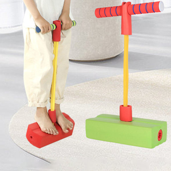 Foam Pogo Stick främja växande träningsbalans Lätt att greppa hoppleksak utomhus för Barn Grön