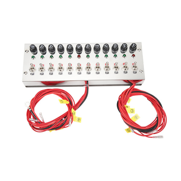 DC 12‑24V 12-gangs vippebryterpanel Dash Mount Toggle ON Off Switch Panel for racerbiler Lastebiler Yachter Skip