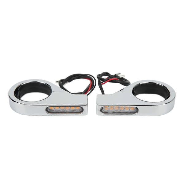 12V Motorcykel LED Blinklys Vandtæt Lys Universal Blinklys Til 41mm Gaffelrør Electroplating