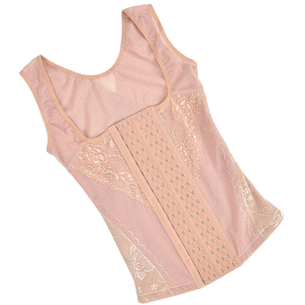 Kvinders Midje Træningskorset Vægttab Mavekontrol Vest Body Shaper Cincher Linned Hudfarve M