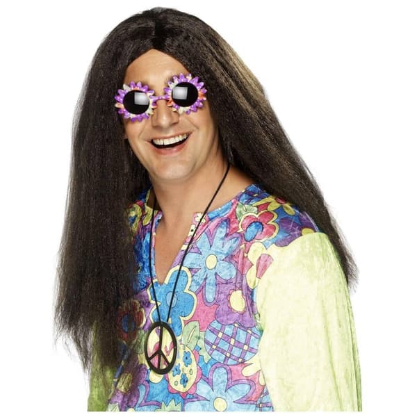 Smiffys Hippie Paryk Lang Brun En Størrelse Brun Brown One Size