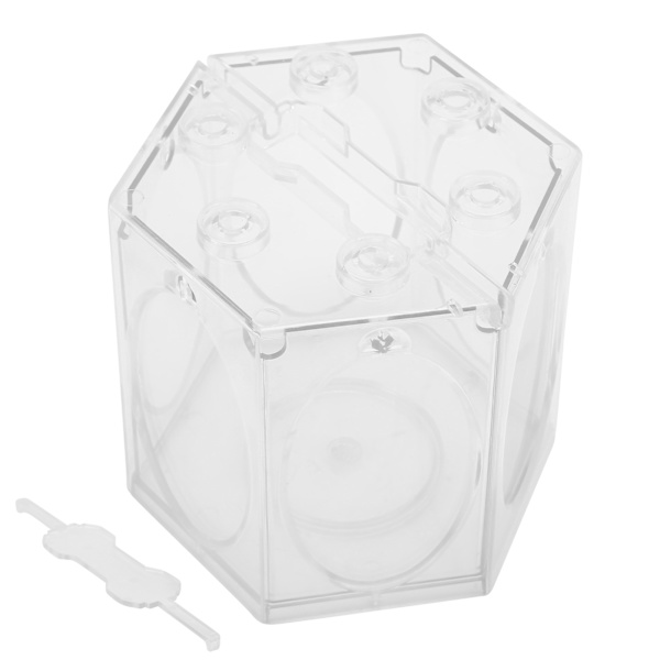 Sekskantet akvarium bærbart lanterne fuglebur form miniature landskab fisk akvarium Transparent