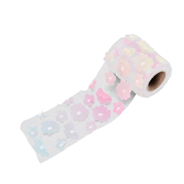 Blommor Tyllrullar 8cm 10yd Utsökt Ljus Vacker DIY Flexibel Bred Användning Tyllrulle Spole Tyg Gradient Rosa Gul