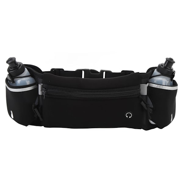 Vattenflaska Fanny Pack Multifunktions Sports Hydration Löparbälte med flaskor för telefoner Svart