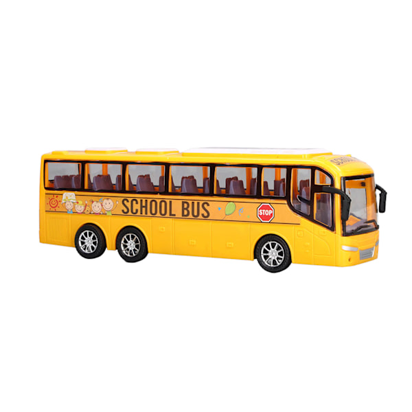 Minibusmodel Legetøj Høj Simulation Fine Detaljer Gul Træghedsbus Legetøj til Over 3 År Børn Hjemindretning Gaver