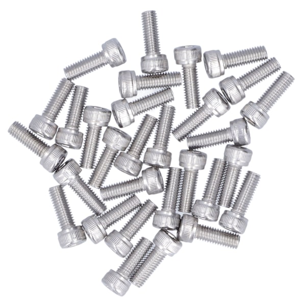 30 stk M5 Cylindrisk Hoved Hex-skruer A2 Rustfrit Stål Hex-skruer Skruesæt M5 X 14
