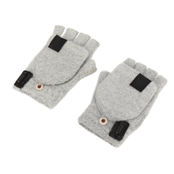 1 pari USB-lämmittimiä käsineitä säädettävällä lämpötilalla sähköiset lämmittimiä käsineitä hiihtoon, pyöräilyyn 5V harmaa