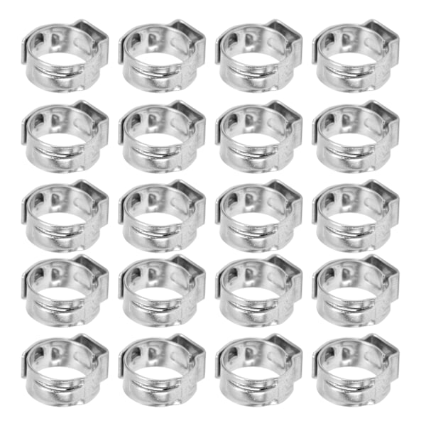 20 kpl letkuklemmit, parantaa korroosionkestävyyttä ja kestävyyttä, säädettävä kaksoislangallinen letkuklemmi teollisuudelle 11,3-13,8 mm