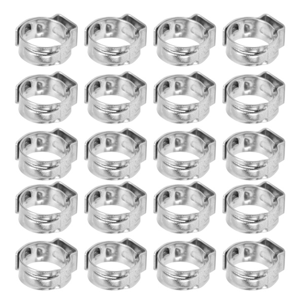20 stk slangeklemmer forbedrer korrosjonsbestandighet Motstandsdyktig Justerbar dobbeltrådsslangeklemme for industri 11,3-13,8 mm