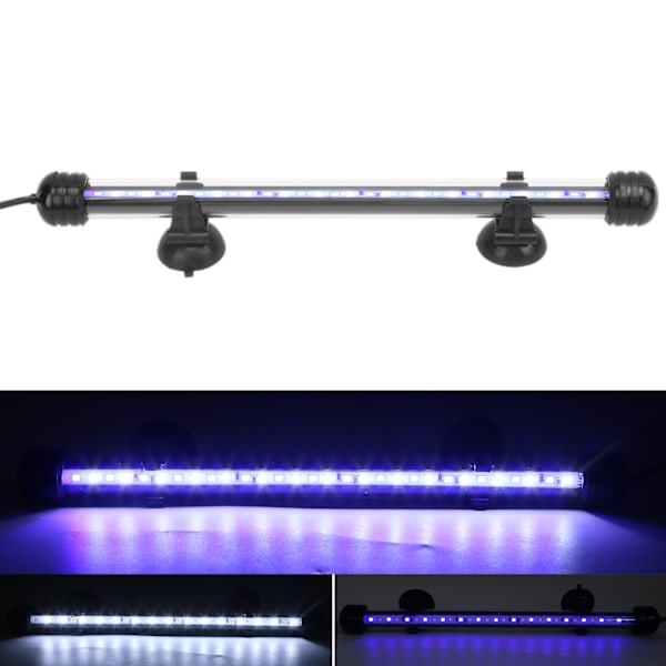 Akvarielys Vandtæt Akvariebelysning med LED-lys 3 Tilstande Dæmpbar 100‑240V US Stik 28CM