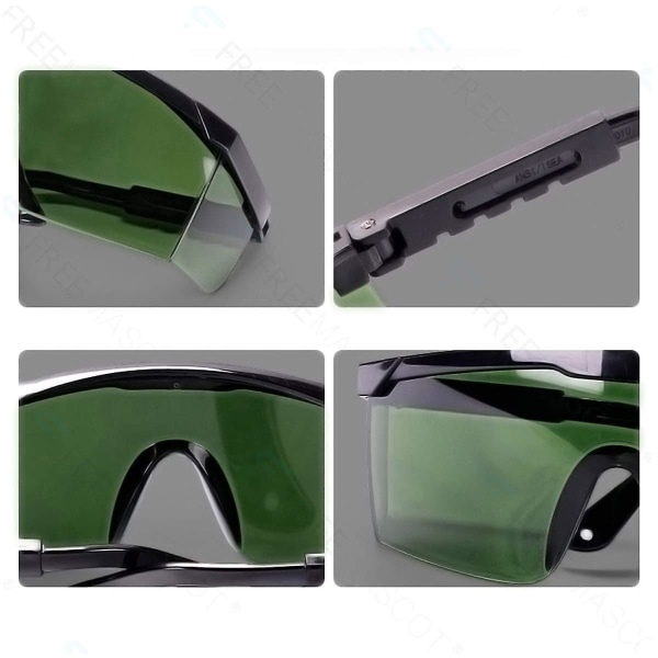 Laser vernebriller for laser hårfjerning behandling og laser kosmetikk Operatør øyebeskyttelse med etui (mørkegrønn)