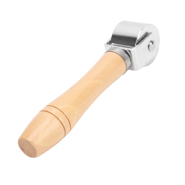 Lær Press Edge Roller DIY Lærhåndverk Trehåndtak Edge Rolling Tool SilverS 26mm / 1.02in