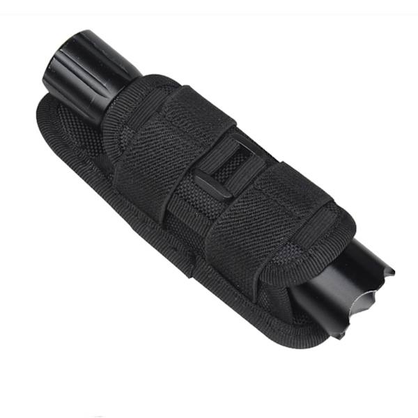 Ficklampa Bältesfodral 360 Grader Roterbar Nylon Anti-Riv Scratch Bärbar Ficklampa Bälteshållare för Utomhus Svart