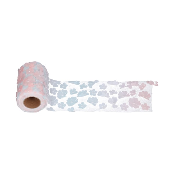 Blommor Tyllrullar 10cm 10yd Premium Polyester Flexibel Bred Användning Utsökt Glittrande Tyllrullar Gradient Rosa Blå