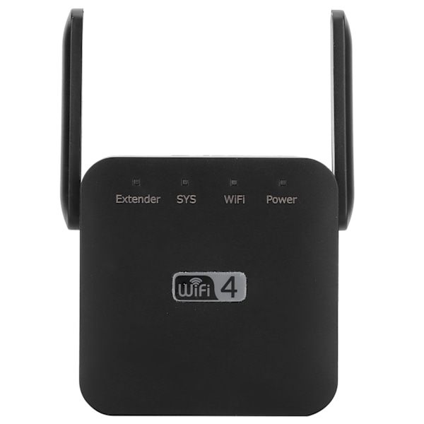WIFI Repeaters Mini Dobbelt Antenner Signalforstærker Range Extender 300Mbps Sort 100‑240VEU-stik