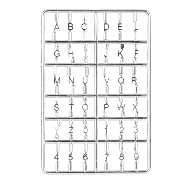 Dockhus Bokstäver Siffror Set 1/12 DIY Miniatyr Ytterdörrsmöbler Tillbehör Silver