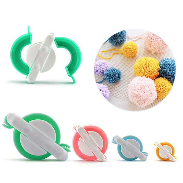 4 stk/sæt Væveværktøj Pompom-Flettemaskine Strikning Uld Boldfremstillingsmaskine Pompom-Maskine 38mm 48mm 68mm 88mm