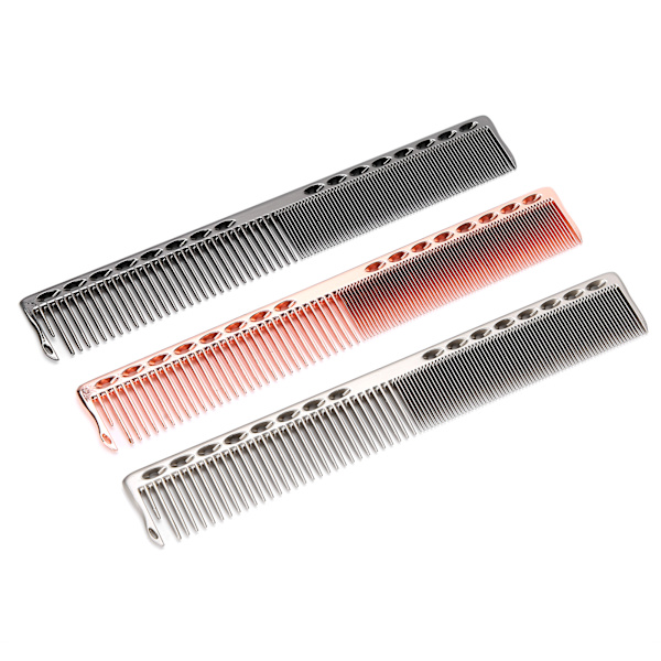 3 st Space Aluminium kamset antistatisk bred fin tand hårborste Frisörverktyg