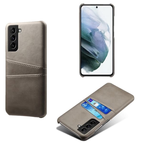 Kompatibel med Samsung Galaxy S22 Plus deksel med kortholder - Sølv/Grå Silvergrå silver