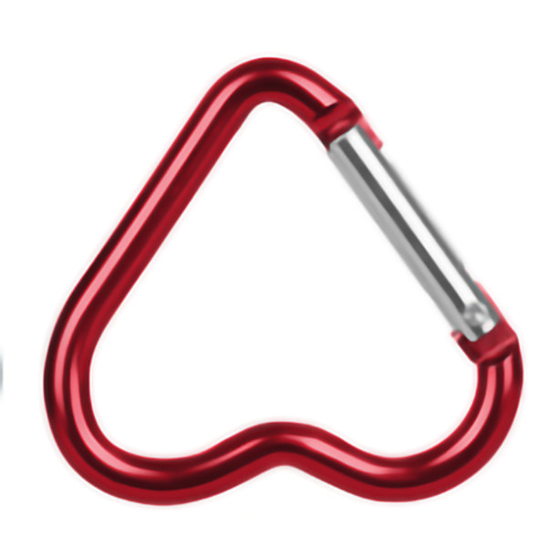 Aluminum Alloy Carabiner Heart Shaped Heavy Duty Metal Camping Hanging Buckle for Hiking Water Bottle KeychainRed