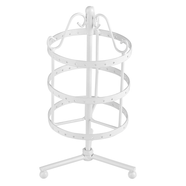 3Farver Kreativ 3-lags 72 Hull Roterende Ørering Organizer Display Stativ Metal Smykkeholder