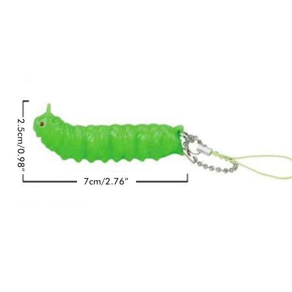 Stressavlastning Klämning Caterpillar Toy Portabel Caterpillar Nyckelring Ryggsäck Ornament Dekompressionsleksak