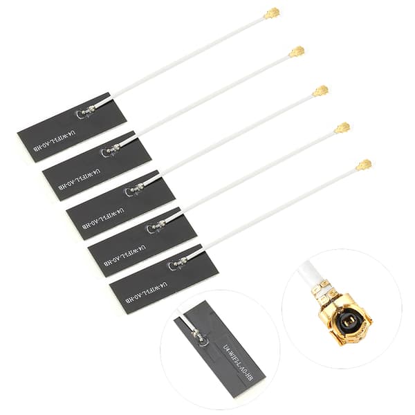 5 stk 2.4G 5G WiFi-antenne til IPEX1-interface trådløst WiFi-kort