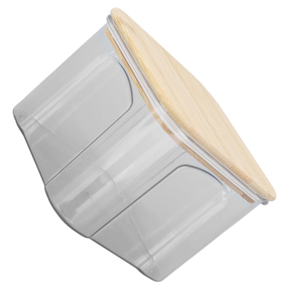 Lufttett matbeholder Klar matbeholder med bambulokk for nudler Mel Spannmål Ris Te Kaffe Bønner 650 ml 10,7x8,2cm / 4,2x3,2in