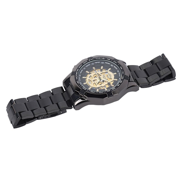Mænd Fritid Selvlysende Ur Skull Hul Rustfrit Stål Fashionable Tilbehør Armbåndsur Sort Guld