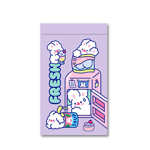 Selvlukkende pose PET CCP Slidstærk Sikker Lugtfri Sød Mønster Praktisk Genanvendelig Selvlukkende pose Snack Bunny 22,3x13,5