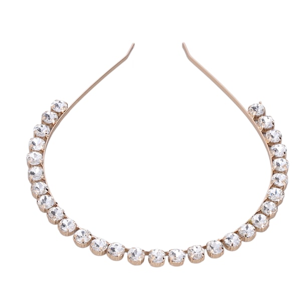 Hårband med strass, elastiskt, justerbart, utsökt, elegant kristallhårband för bröllop, dansfester, fotorekvisita, vit