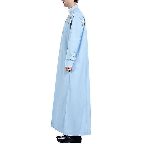 Himmelsblå herrkläder islamisk lång kappa Thobe Kaftan klänning