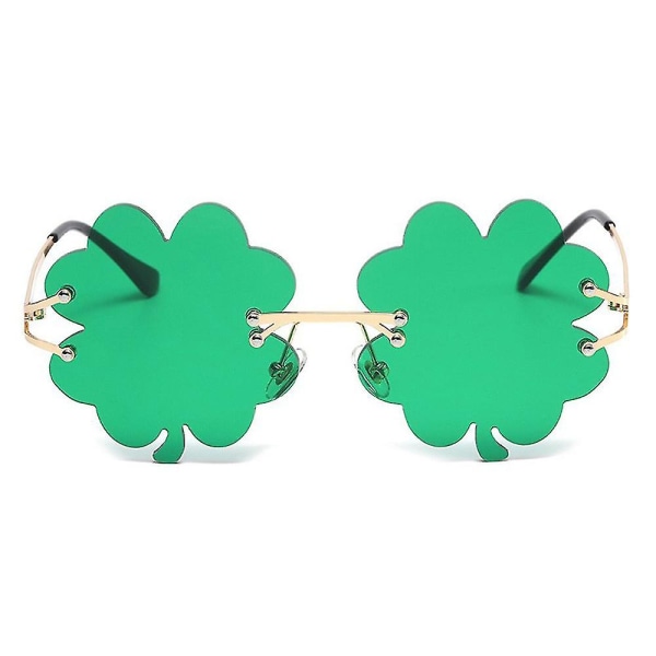 St. Patrick's Day grønne solbriller, Lucky Shamrock Clover-briller, Irish Day Eyewear-festrekvisita C