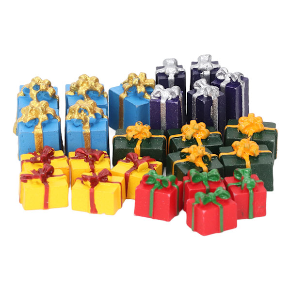 25 st Dockhus julklappslådor Harts 5 färger Pedagogiska mini juldekorationer för 1:12 dockskåp