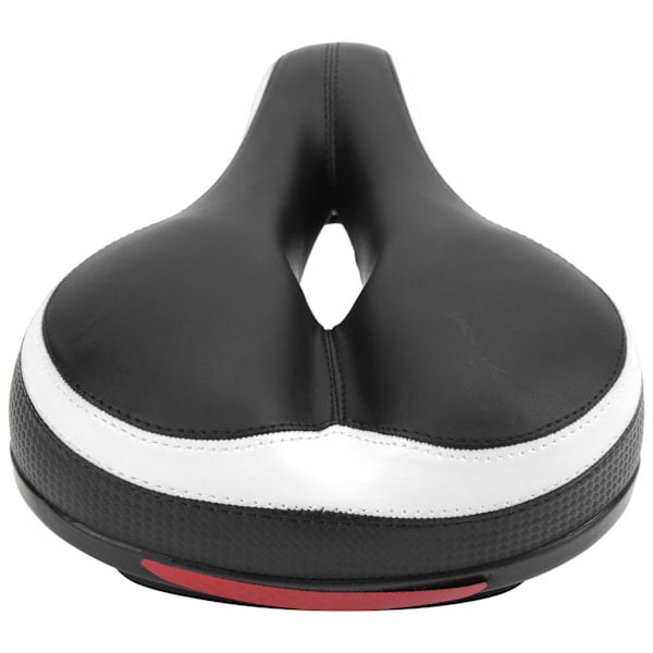 Cykel Sadel Microfiber Læder HollowCarved Støddæmper Mountainbike Sadel Sæde (Sort Hvid)