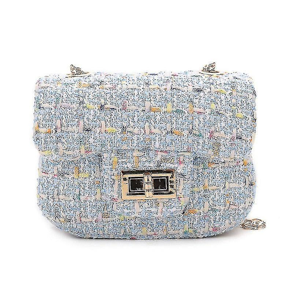Luksuriøs Lille Clutch i Uld - Blå
