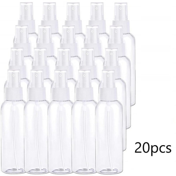 20 stycken klara sprayflaskor Plast Findimma sprayflaskor Påfyllningsbar flaska med tratt för rengöring, resor 30 ml